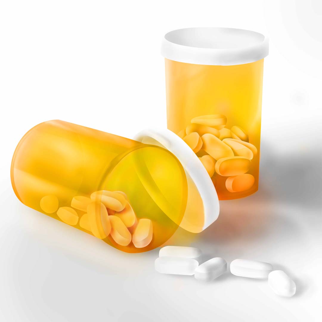 Photoshop painting of pill bottles