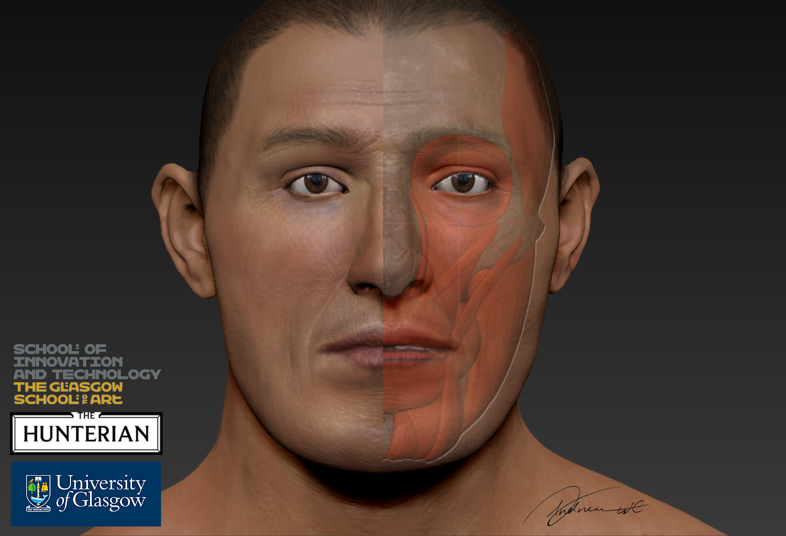 My collaborative project with the Hunterian Museum, Houlton Forensics, the University of Glasgow and The Glasgow School of Art for the Facial Reconstruction of the Neolithic 'Clachaig Man'.